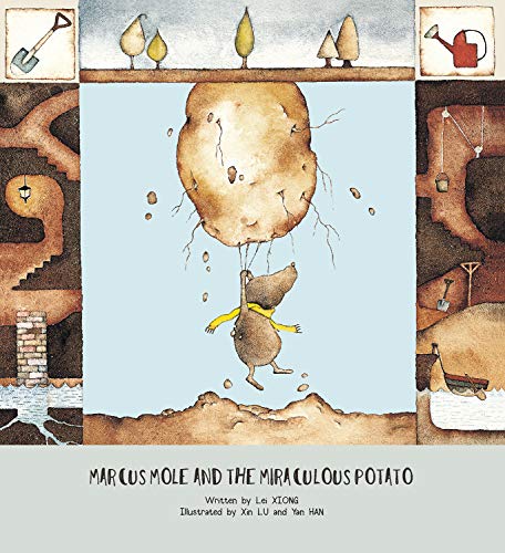 Mole carrying a large potato, illustrated children’s book cover.