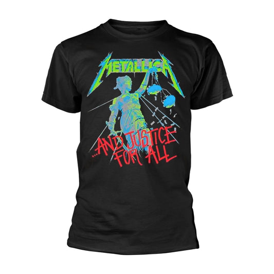 Black t-shirt with Metallica’s “…And Justice for All” album artwork.