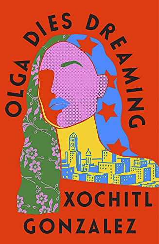 Book cover: colorful portrait of a woman with a city skyline.