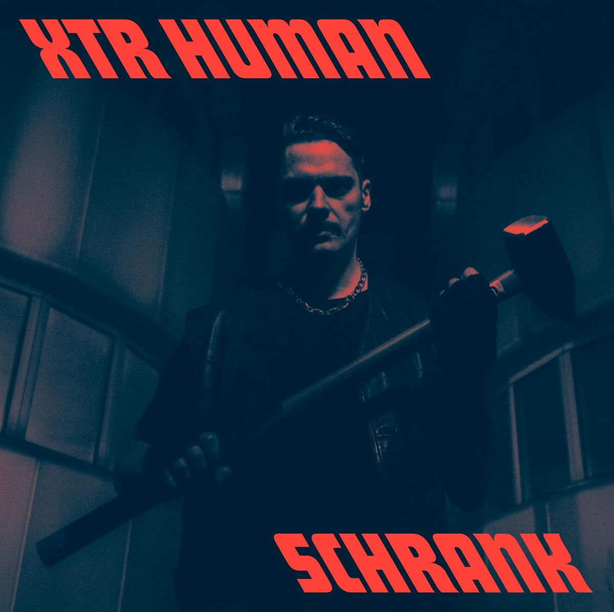 Vinyl record of Xtr Human's "Schrank" album, featuring likely abstract cover art.