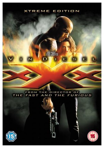 DVD cover for "XXX" featuring Vin Diesel holding a gun, with two others.