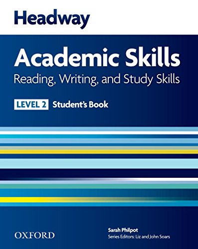 Headway Academic Skills Level 2 student textbook cover, blue and white.