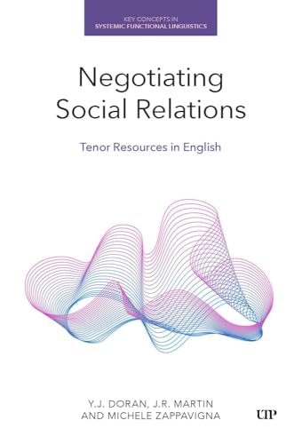 Book cover titled Negotiating Social Relations with a colorful abstract wavy line illustration.