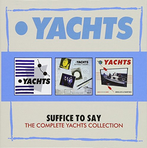 A 3-CD box set cover featuring the band "Yachts" with three album covers.