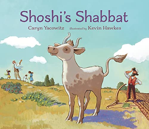 Children’s book cover featuring a cow, people, and a rural landscape.