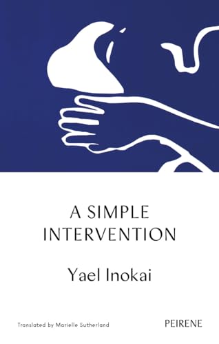 Book cover: white hand cradling a head, blue background, title "A Simple Intervention".