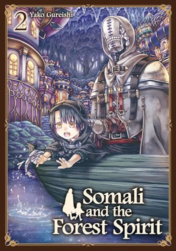 Manga cover: Somali and a golem in a fantastical, detailed landscape.