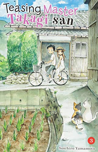 Manga volume cover: boy and girl on a bicycle, cats in foreground.