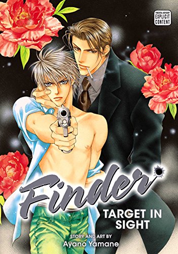 Manga cover featuring two men with a gun, surrounded by red flowers.