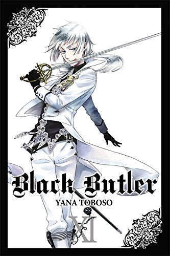 Black Butler volume 11 cover: a white-haired man with a sword.