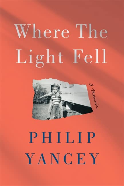 Book cover: “Where the Light Fell” memoir with childhood photo.