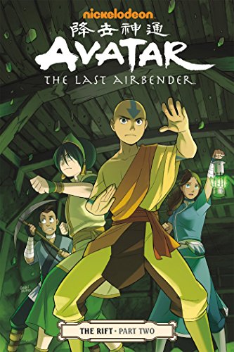 Aang, Toph, Katara, and Sokka in a dark, wooden structure from Avatar: The Last Airbender.