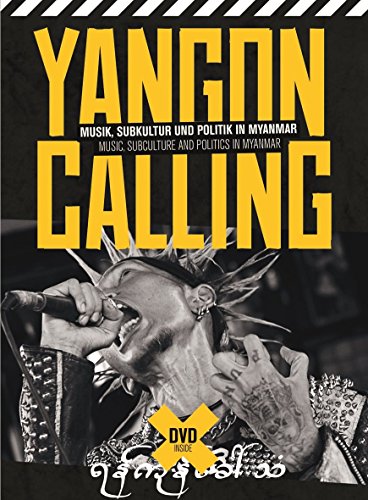 DVD cover for “Yangon Calling” featuring a punk rock singer.