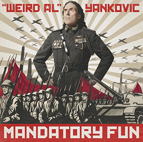 “Weird Al” Yankovic in military uniform, album cover for “Mandatory Fun.”