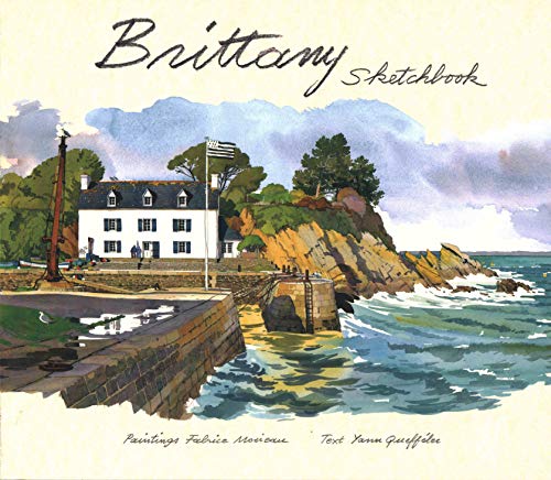 Watercolor painting of a coastal house in Brittany, France.