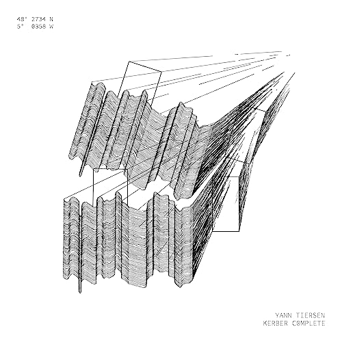Black and white line art of abstract geometric shapes on a white background.