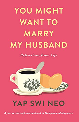 Book cover with yellow text, coffee cup, and orange against red background.