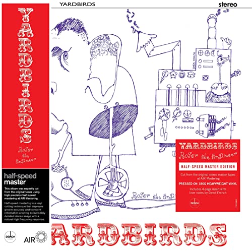 Yardbirds "Roger The Engineer" vinyl album cover with blue line art.