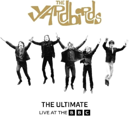 Yardbirds album cover featuring a black and white photo of the band jumping.