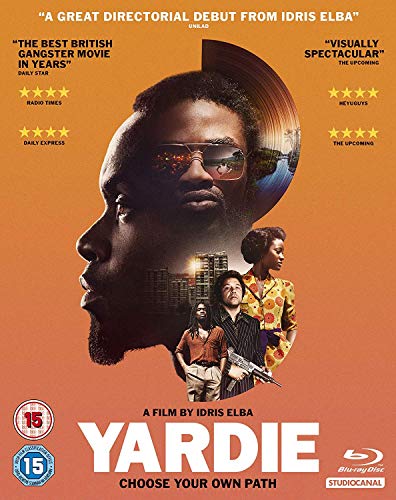 Yardie Blu-ray cover featuring a man in sunglasses and city scenes.