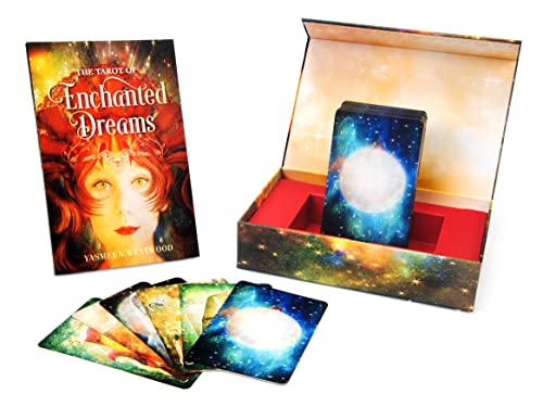 Tarot card deck and box with a woman’s face on the cover.