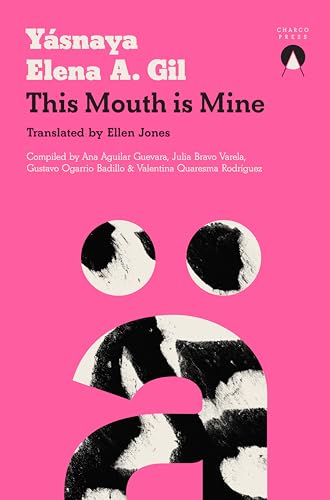 Pink book cover with abstract black and white mouth-like shapes.