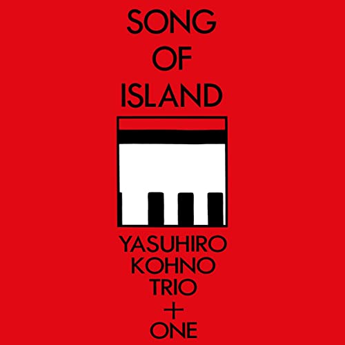 Red album cover with piano keys and text: "Song of Island" by Yasuhiro Kohno.