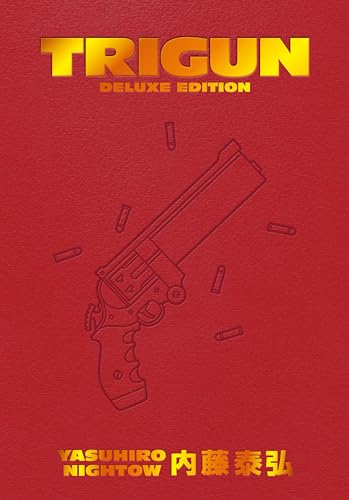 Red Trigun Deluxe Edition cover featuring an embossed revolver and scattered bullet casings.