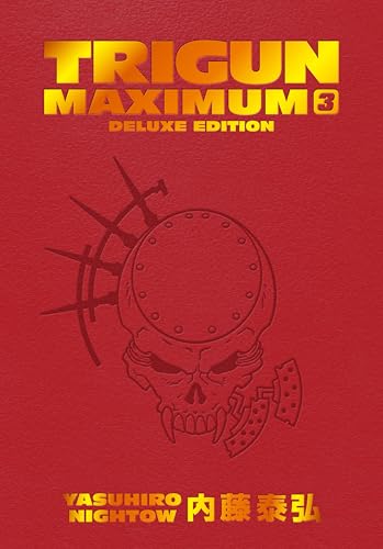 Red manga cover with gold lettering and a skull illustration.