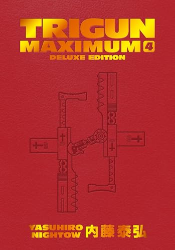 Red cover of "Trigun Maximum Deluxe Edition Volume 4" with gold lettering.
