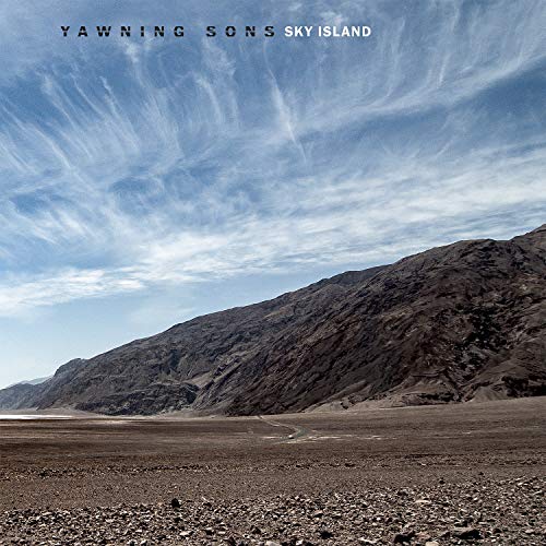 Album cover for Yawning Sons’ “Sky Island” featuring a mountain landscape.