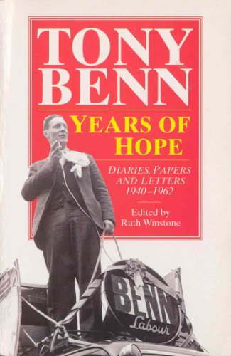 Book cover: "Years of Hope" by Tony Benn, with a man and drum image.
