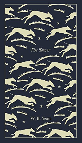 Dark blue book cover with repeating pattern of running dogs.