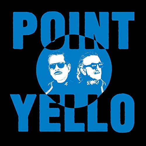 Black square with blue text and two men's faces in a blue circle.