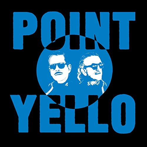 Black background with blue text "POINT" and "YELLO" framing two men in sunglasses.