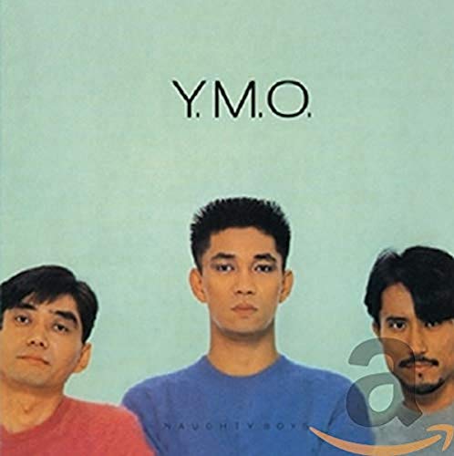 Yellow Magic Orchestra album cover with three men against a blue background.