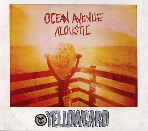 Album cover featuring a coin-operated telescope on a pier at sunset with band text.