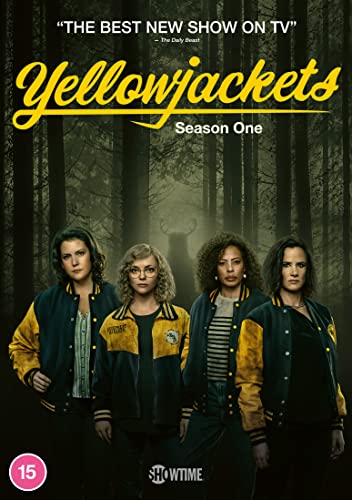 "Yellowjackets Season 1 DVD case with disc inside, featuring the show's title and artwork."