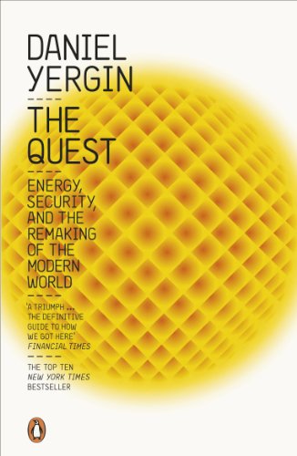 Book cover: "The Quest" by Daniel Yergin, with yellow geometric design.