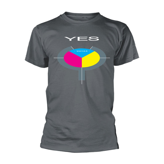 Dark gray t-shirt with the "YES - 90125" album cover design.