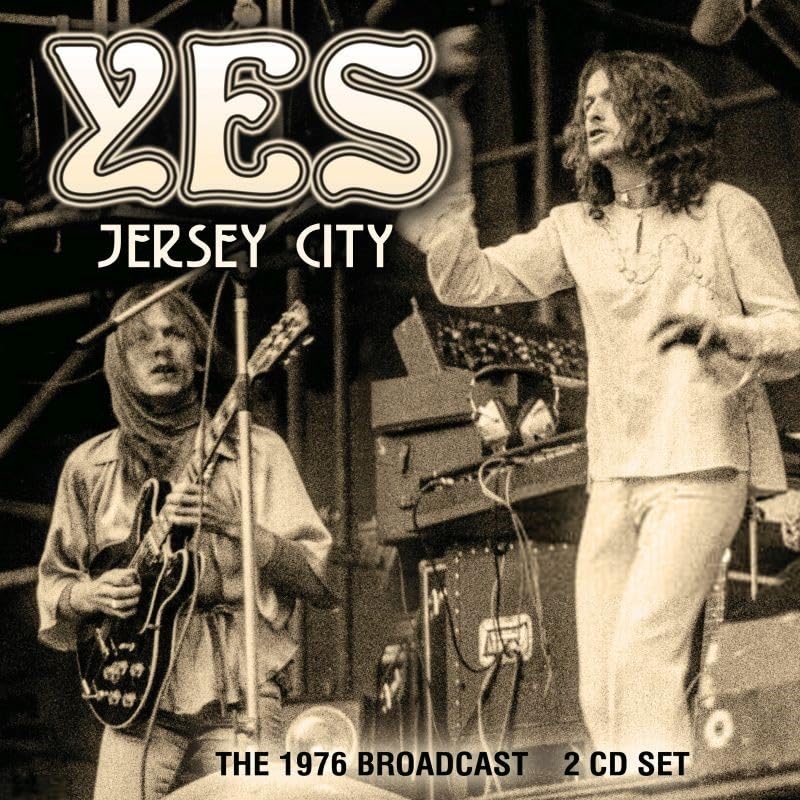 CD cover for Yes’ “Jersey City” featuring band members performing live.