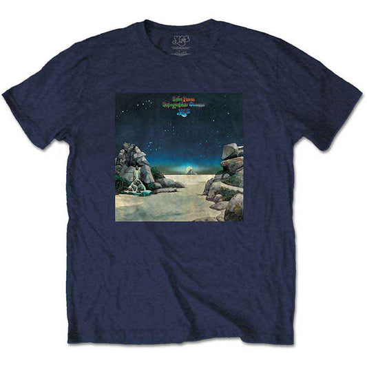 Medium, unisex t-shirt with detailed topographic map design of ocean waves.