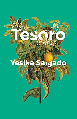 Book cover: "Tesoro" by Yesika Salgado with citrus branch illustration.