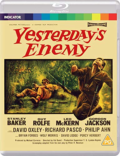 Blu-ray cover for Yesterday's Enemy featuring soldiers in a jungle scene with cast names.