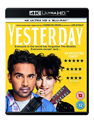 Yesterday" 4K UHD Blu-ray cover with Himesh Patel and Ana de Armas.