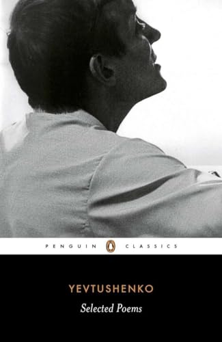 Book cover: black and white portrait of Yevgeny Yevtushenko, poetry collection.
