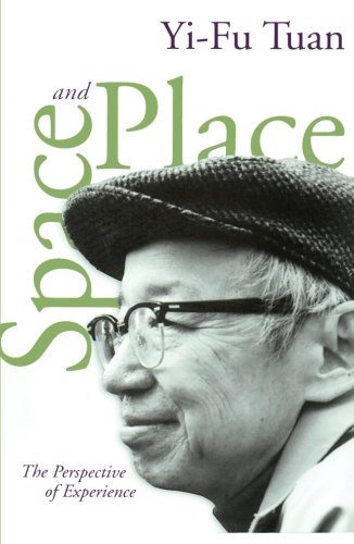 Book cover for Space and Place by Yi-Fu Tuan featuring a portrait of the author.