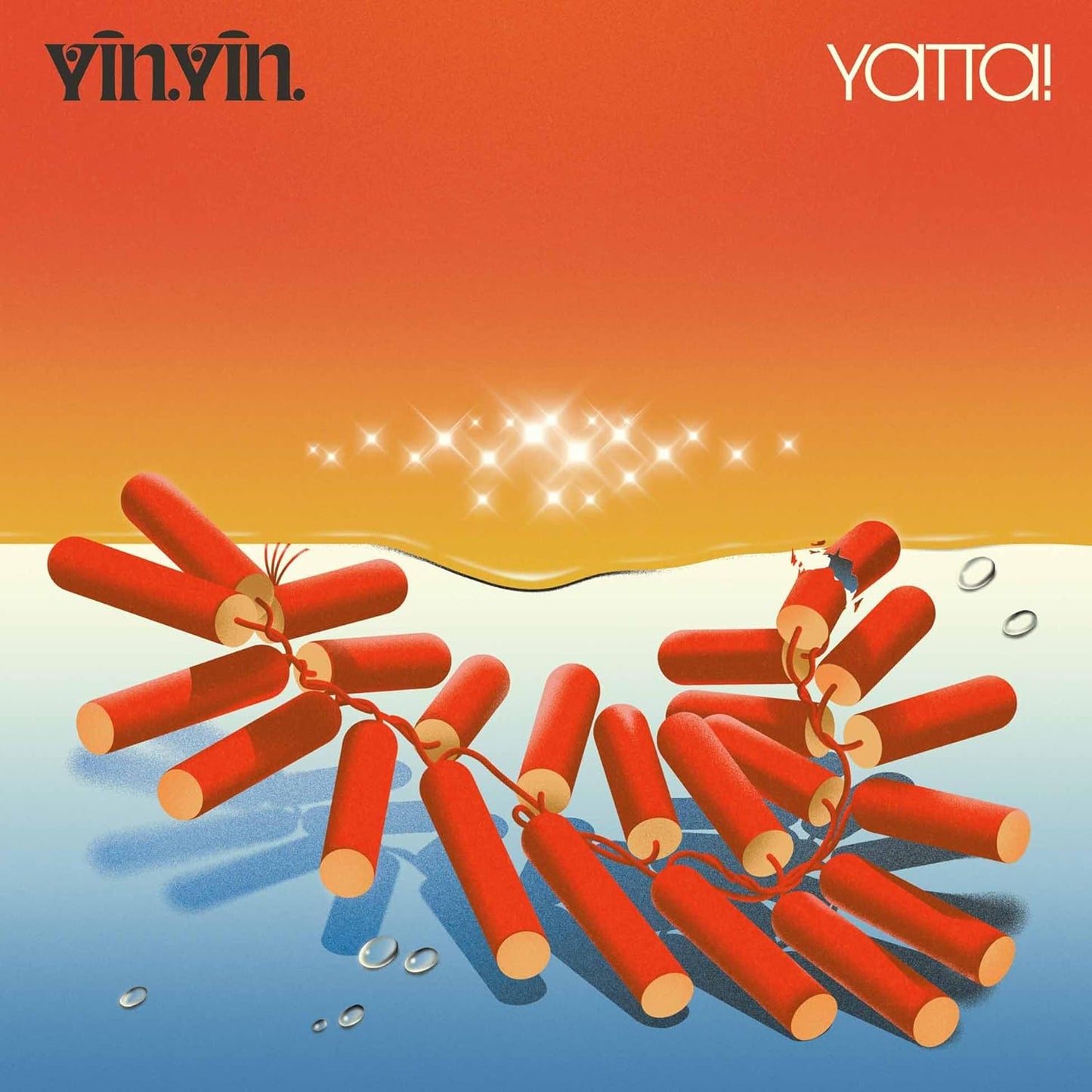 Album cover for Yin Yin’s “Yatta!” featuring illustrated dynamite sticks.