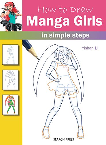 Book cover: “How to Draw Manga Girls” with drawing examples.