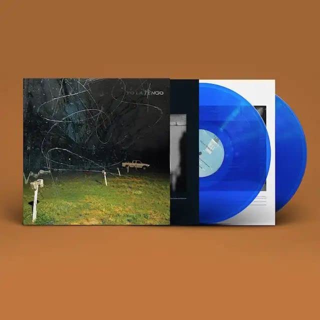 Yo La Tengo vinyl record album with cover art and blue translucent vinyl discs.